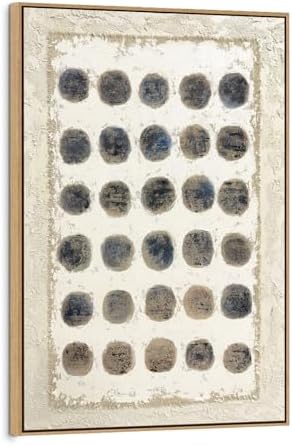 SAFERRYHOME Abstract Hand Painted Neutral Wall Art, 24"x36" Framed by SAFERRYHOME