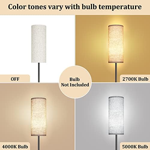 PARTPHONER Floor Lamp for Living Room, Modern Standing Lamps with Lampshade, Minimalist Tall Lamp with Foot Switch for Living Room, Bedroom, Kids Room, Office(Bulb Not Included) - Image 6