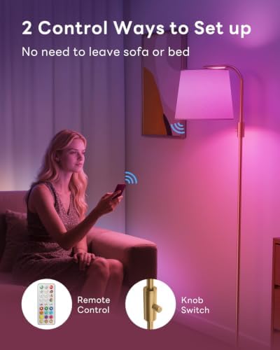 LED Arc Floor Lamp, RGB Color Changing, 65", 350° Swivel Shade - Image 3