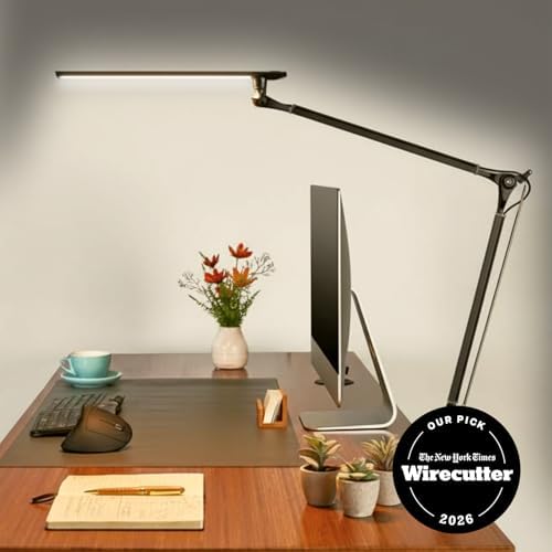 UPLIFTDESK E7 LED Desk Lamp with Clamp - Adjustable 3 Color Modes, Dimmable Black Architect Light for Standing Desk, Home Office, Dual Monitor Computer Work - Image 2