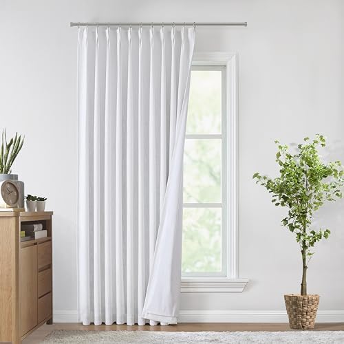 Vision Home White Pinch Pleated Full Blackout Curtains 60 inch Wide Thermal Insulated Window Panels 108 inch for Bedroom Living Room Darkening Pinch Pleat Drapes with Hooks Back Tab 9 FT 60"Wx108"Lx1 by VisionHome