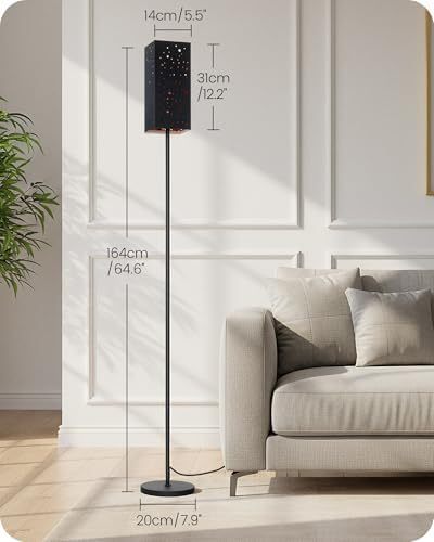 64.6" Floor Lamp, with Foot Switch, Standing Lamp with Sky Stars Design, Modern Freestanding Lamp (Bulb Not Included), for Living Room, Bedroom, Office, ETL Listed,Black Starry Sky AB07LD05 - Image 4