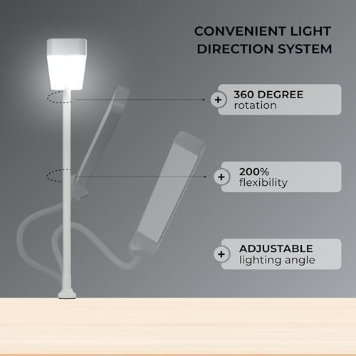 LK LISA KON LED Desk Lamps for Home Office, Eye-Caring Desk Light, Economic Nail Lamp for Desk, Dimmable Table Lamp, Reading lamp with Strong Fastening and Clamp - Image 4