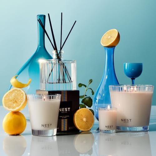 NEST New York Scented 3-Wick Candle, Amalfi Lemon & Mint - 21.2 oz - Up to 100-Hour Burn Time - Reusable Glass Vessel - Image 5