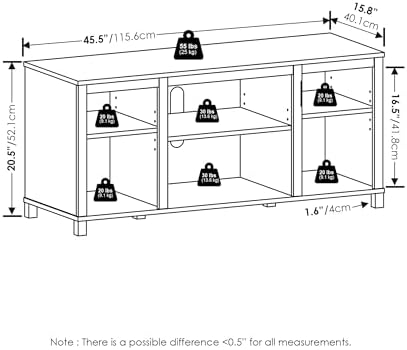 Furinno Classic 3-Tier TV Stand, Entertainment Center, Americano - Image 6