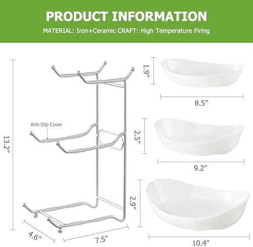 HBlife 3 Tier Fruit Bowl, Ceramic Fruit Basket for Kitchen Counter - Image 6