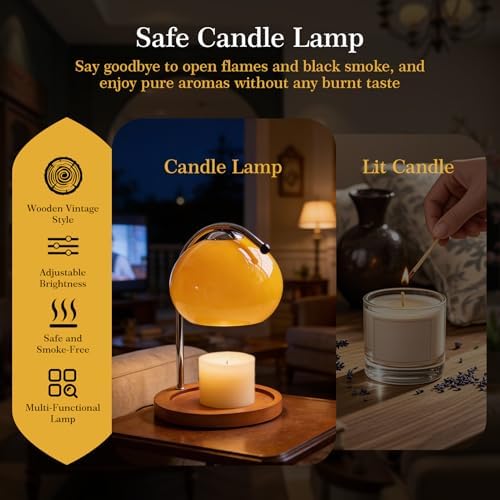 Topyond Candle Warmer Melting Lamp, Wax Melting Table Lamp，Yellow - Image 4