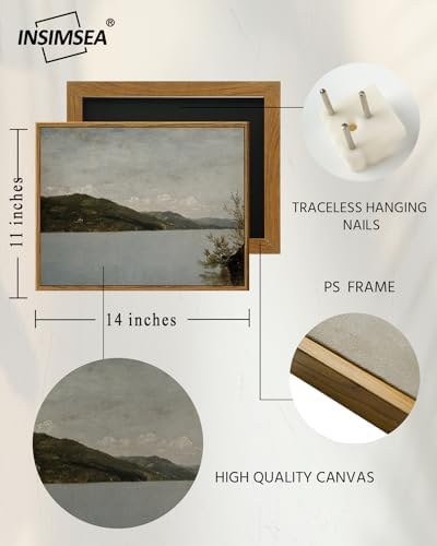 InSimSea Framed Canvas Wall Art Vintage Decor, Home Decor Classical Landscape Paintings Artwork, Vintage Nature Decor, Retro Wall Decoration for Bedroom Living Room Bathroom, 11"x14" - Image 4