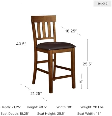 Signature Design by Ashley Counter Height Bar Stool, Set of 2, Slat Back - Image 2
