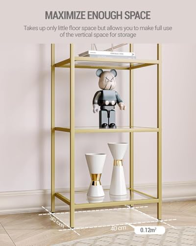 Hzuaneri Bookcase Bookshelf, Tempered Glass Bookshelves - Image 5