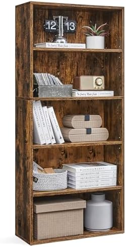 VASAGLE 5-Tier Bookshelf, Storage Organizer, 23.6 x 9.4 x 52.8 Inches by VASAGLEbySONGMICSHOME