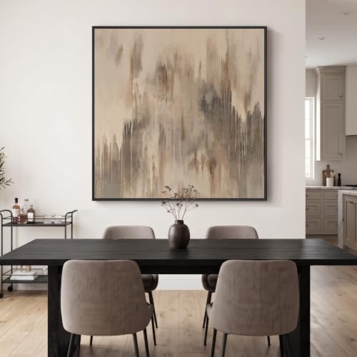 Extra Large Framed Neutral Abstract Wall Art for Living Room Decor, 48x48 - Image 5
