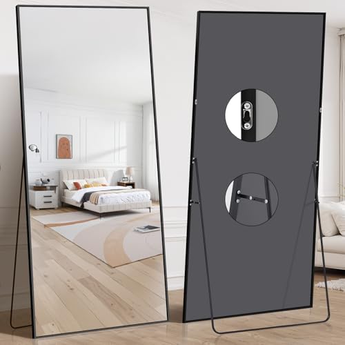 78"x35" Floor Mirror Full Length - Standing Mirror with Aluminum Alloy Frame, Large Body Mirror for Bedroom, Living Room, Wall Mounted or Leaning - Image 2