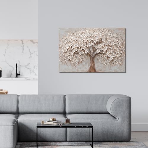 Canvas Wall Art Decor Prints Modern Botanical Wall Art Pictures for Living Room Tree of Life Flower Wall Art Prints Artwork for Walls Home Office Decorations 32" X 48"Printed Decorative Painting - Image 4