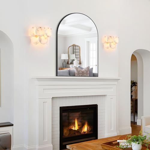 Modern Farmhouse Wall Sconces, Alabaster Sconce Lighting for Living Room, Marble Sconce Wall Light Fixtures for Bedroom Entryway Bathroom, 1 Pack - Image 6