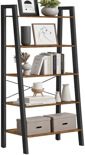 VASAGLE Ladder Shelf, Bookcase Book Shelf, Storage Shelves, 5-Tier, 22In by VASAGLEbySONGMICSHOME