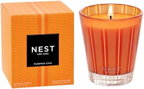 NEST New York Scented Classic Candle, Pumpkin Chai - 8.1 oz - Up to 60-Hour Burn Time - Reusable Glass Vessel by Unknown