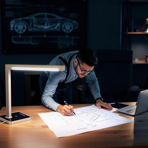 Aluminum LED Desk Lamp with Charging Station, 15W Tasking Light - Image 2