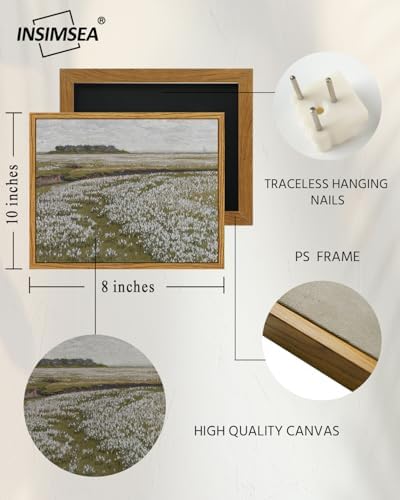 InSimSea Framed Canvas Wall Art Vintage Decor, Room Eclectic Decor, Classical Scenery Painting Canvas Art Wall Decor, Home Office Living Room Bathroom Wall Decor Home Decor, 8"x10" - Image 3