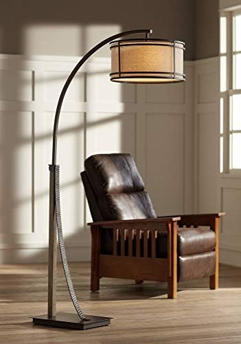Gentry 71 1/2" Tall Bronze 2-Light Downbridge Arc Floor Lamp by FranklinIronWorks