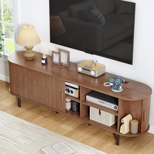 ComfyCorner 70.8" Mid Century Modern TV Stand with Sliding Doors for 65" TV - Image 3