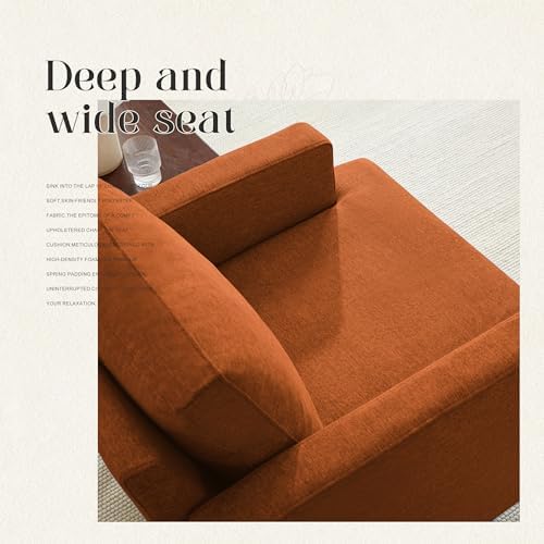 Weture Mid-Century Accent Chair, Orange Armchair Living Room Chairs, 2 Pack - Image 5
