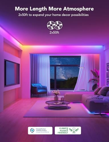 Govee 100ft RGBIC LED Strip Lights, Work with Alexa and Google Assistant - Image 4