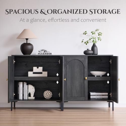 IFBUY 61.75" W Mid Century Modern TV Stands for Living Room, Dark Grey - Image 7