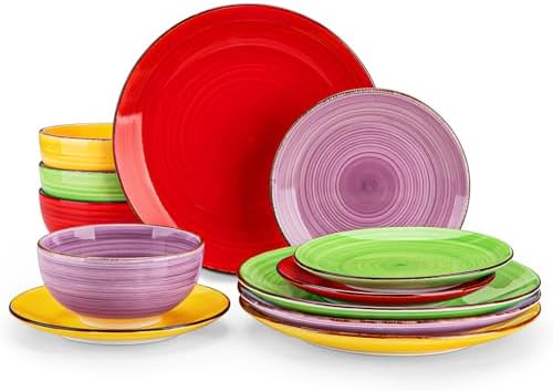 vancasso Bonita Dinnerware Set Multicolor Stoneware 12 Pieces Service for 4 by vancasso