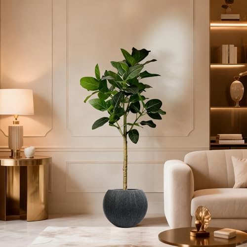 11.8" H x 14.5" Dia Large Round Plastic Black Planter with Drainage & Plug - Image 5
