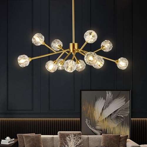 Weesalife Gold Sputnik Chandeliers for Living Room，12 Lights D36'' Inch by Weesalife