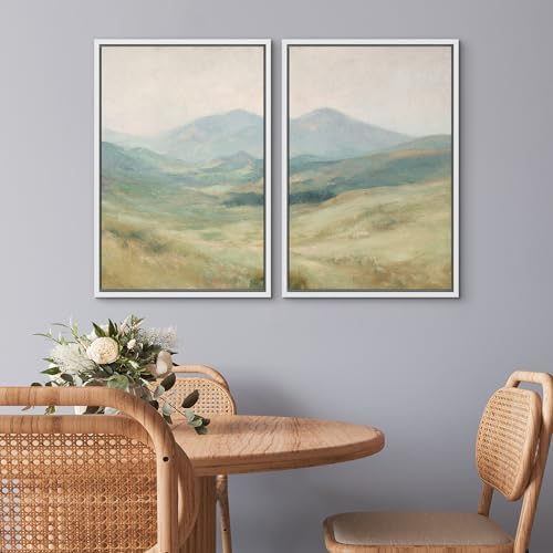 SIGNWIN Framed Wall Art Print Set Soft Pastel Mountain Landscape Serene Photography Modern Art Rustic Relax/Calm Multicolor for Living Room, Bedroom, Office - 16"" x24 x2 WHITE - Image 3