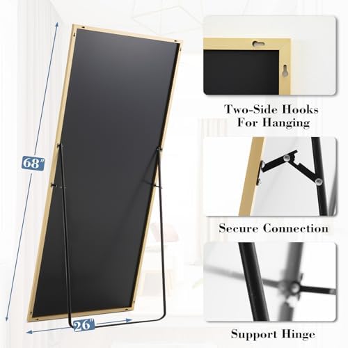DUMOS 26"x68" Full Length Mirror with Stand, Full Body Floor Mirror - Image 5