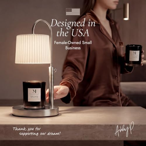 Dimmable Glass Candle Warmer Lamp with Timer - Adjustable Height Candle Lamp Warmer with Timer (8H/4H/2H) - Wax Melter - Ideal Gift, fits Various Size Scented Candles - 02 Bulb - (Brushed Nickel) - Image 2