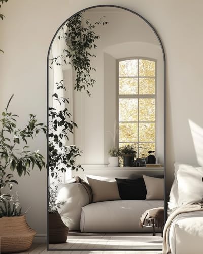 71"x32" Arched Full Length Mirror with Stand,Full Body Floor Mirror - Image 2