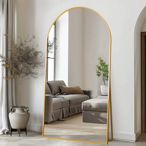 LFT HUIMEI2Y 76"x34" Arch Full Length Mirror, Gold Floor Mirror by LFTHUIMEI2Y
