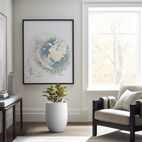 Kante Accent Round Curved White Concrete Planter 12.6" Dia, Outdoor - Image 3