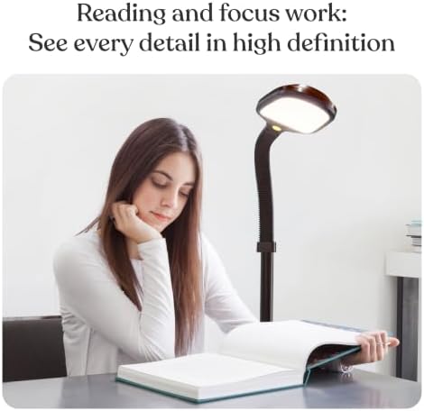 Brightech Litespan - Bright LED Floor Reading Lamp for Over Chair Crafts and Reading, Estheticians' Light for Lash Extensions, Adjustable Standing Lamp for Living Room, Bedroom, Office - Havana Brown - Image 2
