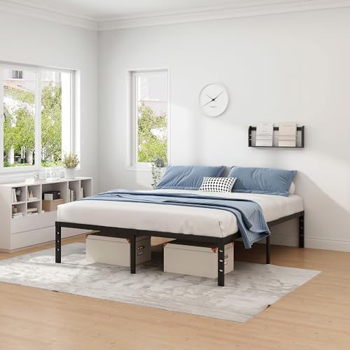 NEW JETO Metal Bed Frame,Full Size Bed Frame with Storage Space,18 Inch - Image 2