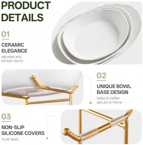 HBlife 2 Tier Large Fruit Bowl, Ceramic Fruit Basket for Kitchen Counter - Image 3