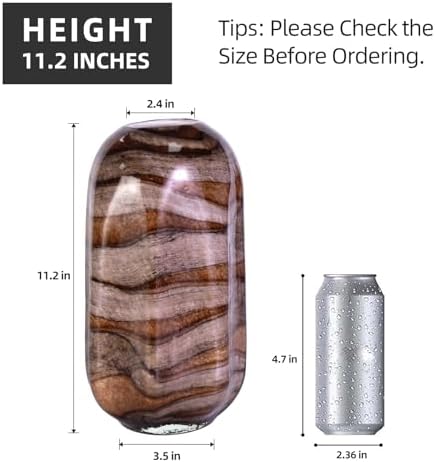 KAMMAK Glass Vase,Colored Hand Blown Decorative Vase - Image 2