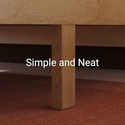LIFEMENT King Bed Frame Classic Wood Platform, Noise Free, Under Bed Storage, No Box Spring Needed, Easy Assembly, Natural - Image 6