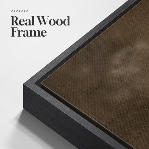 Extra Large Framed Neutral Brown Abstract Wall Art for Living Room, 48x48 - Image 3