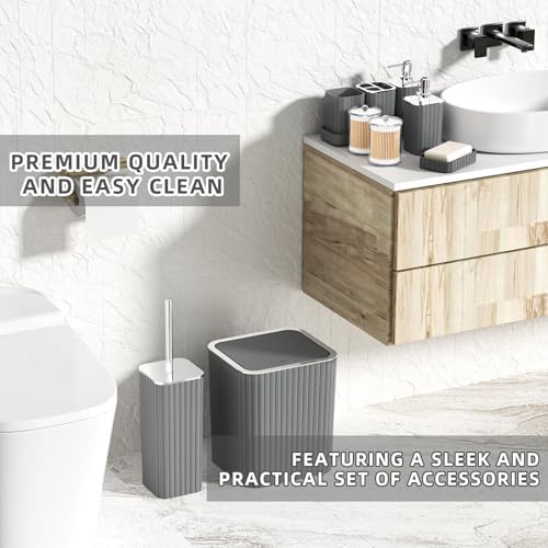 XLHOMO Bathroom Accessories Set - 10PC Gorgeous Grey Bathroom Set - Image 5