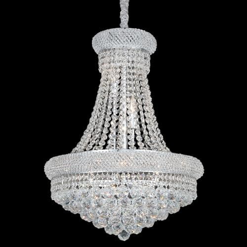 Chrome Crystal Chandeliers for Dining Room，12-Lights D22 Inch by Gifarich
