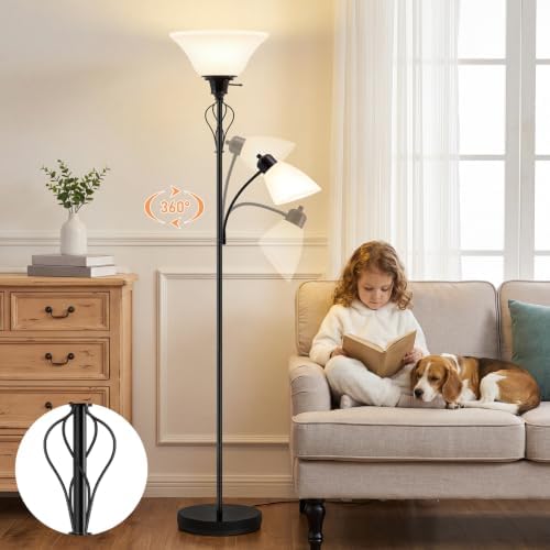 Floor Lamps for Living Room, 70" Tall Torchiere Floor Lamps, Plastic Shade - Image 6