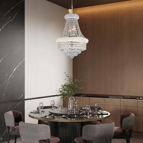 Chrome Crystal Chandeliers for Dining Room，6-Lights D15 Inch - Image 6