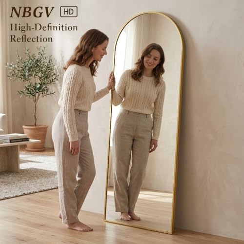 70"x27" Floor Mirror Full Length, Arched Full Length Mirror with Stand, Large Full Body Mirrors for Bedroom Living Room or Cloakroom Gold - Image 5