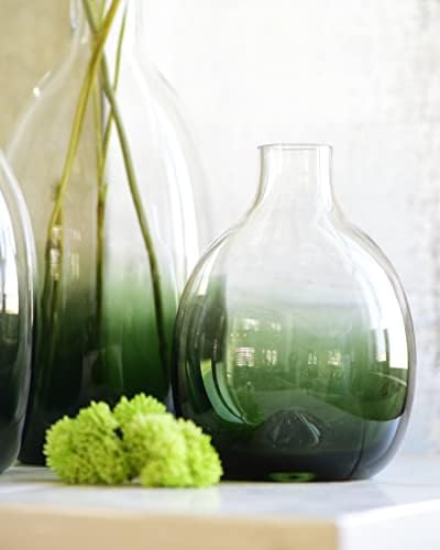 CONVIVA Modern Green Glass Flower Vase Set, 3 Sizes 11" 9" 7" Height - Image 5