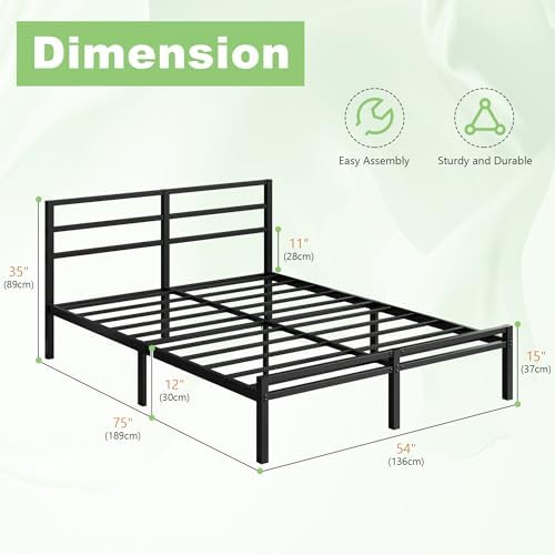 Lutown-Teen 12 Inch Full Size Bed Frame with Headboard and Footboard - Image 2